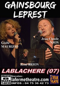 Gainsbourg et Leprest par Gisèle Maurizio et Jean-Claude Njon accompagnés de René Brion au piano
